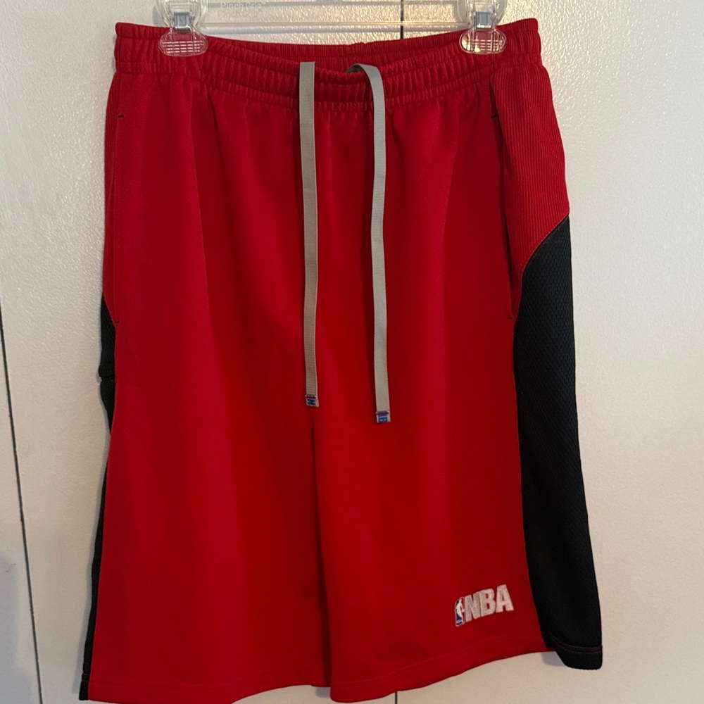 NBA Elevation Drawstring Waistband Basketball Shorts Red & Black